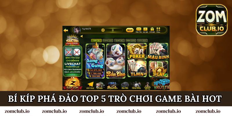 Bí kíp phá đảo top 5 trò chơi game bài hot 2024